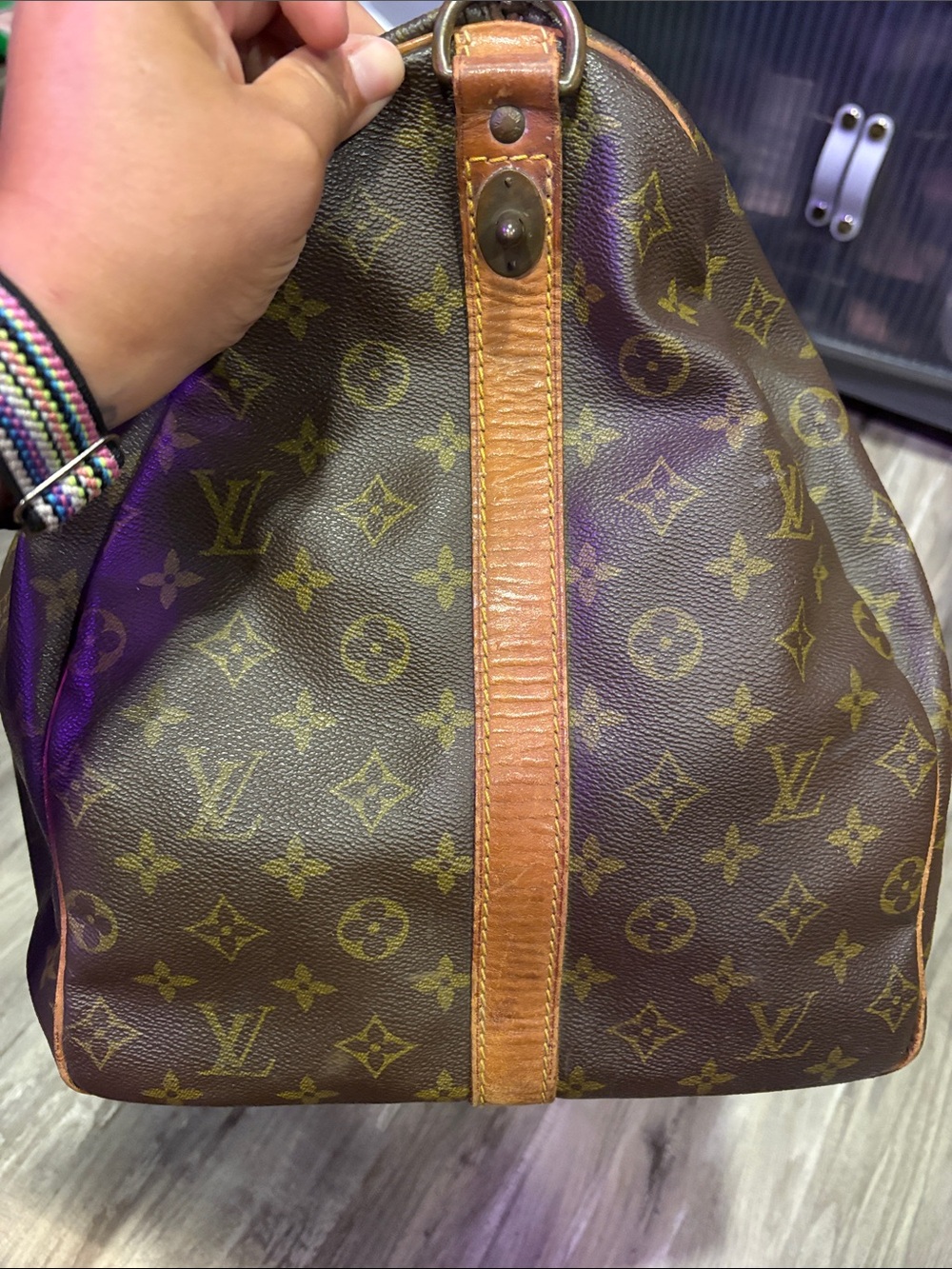 Authentic Vintage Louis Vuitton Keepall 55 Bandolier Brown Monogram Canvas - Picture 4 of 12
